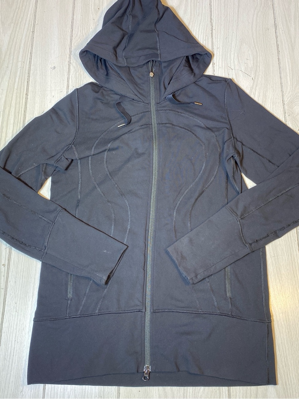 Lululemon Define Jacket Hoodie Black Size 12 Full Zip Thumbholes Athletic